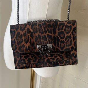 Leopard Print Chain Shoulder Bag